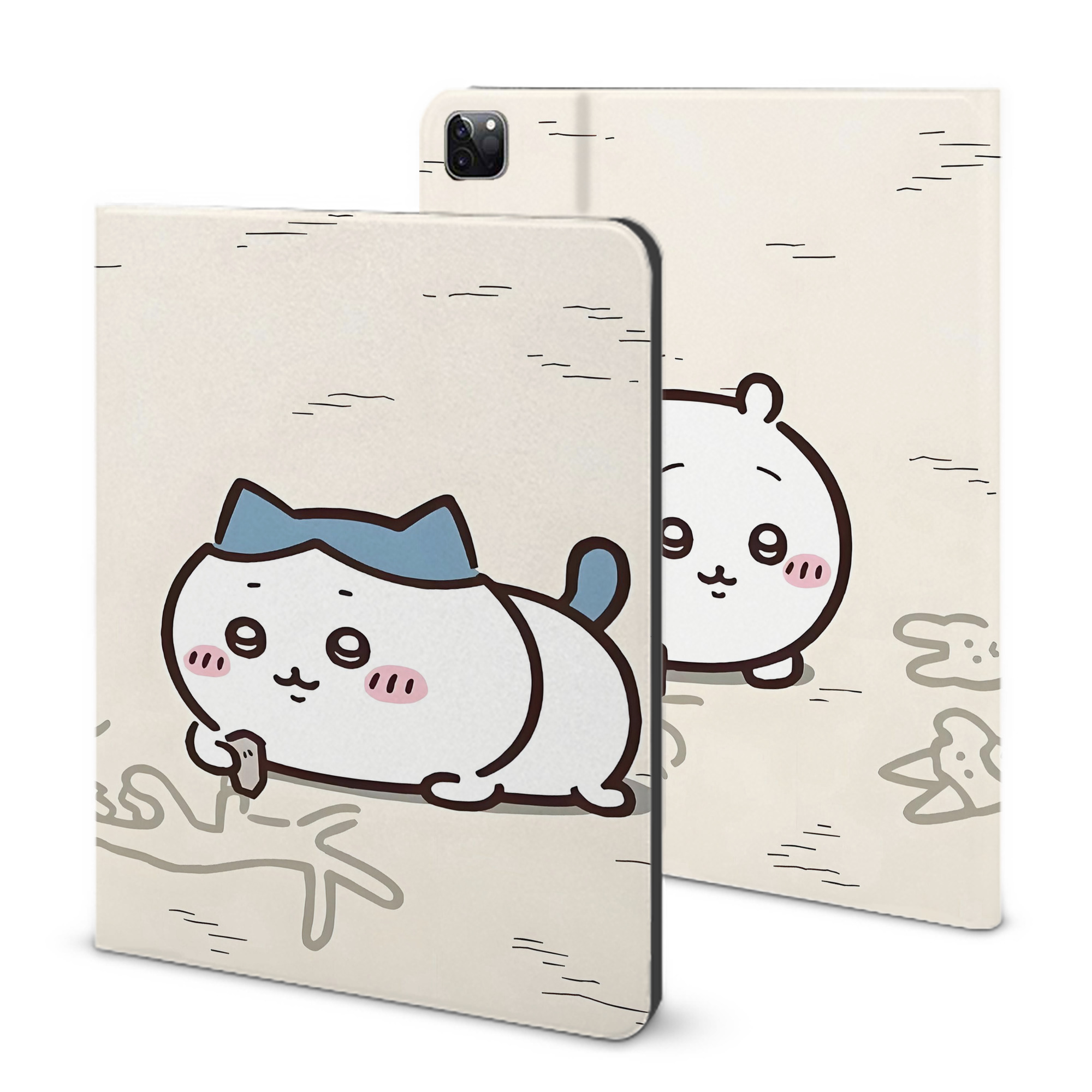 （画像用） ちいかわ Chii-kawa IPad ケース ブック型 PUレザー TPU 耐衝撃 軽量 薄型 ペン収納なし 全面保護 IPad 各モデル対応